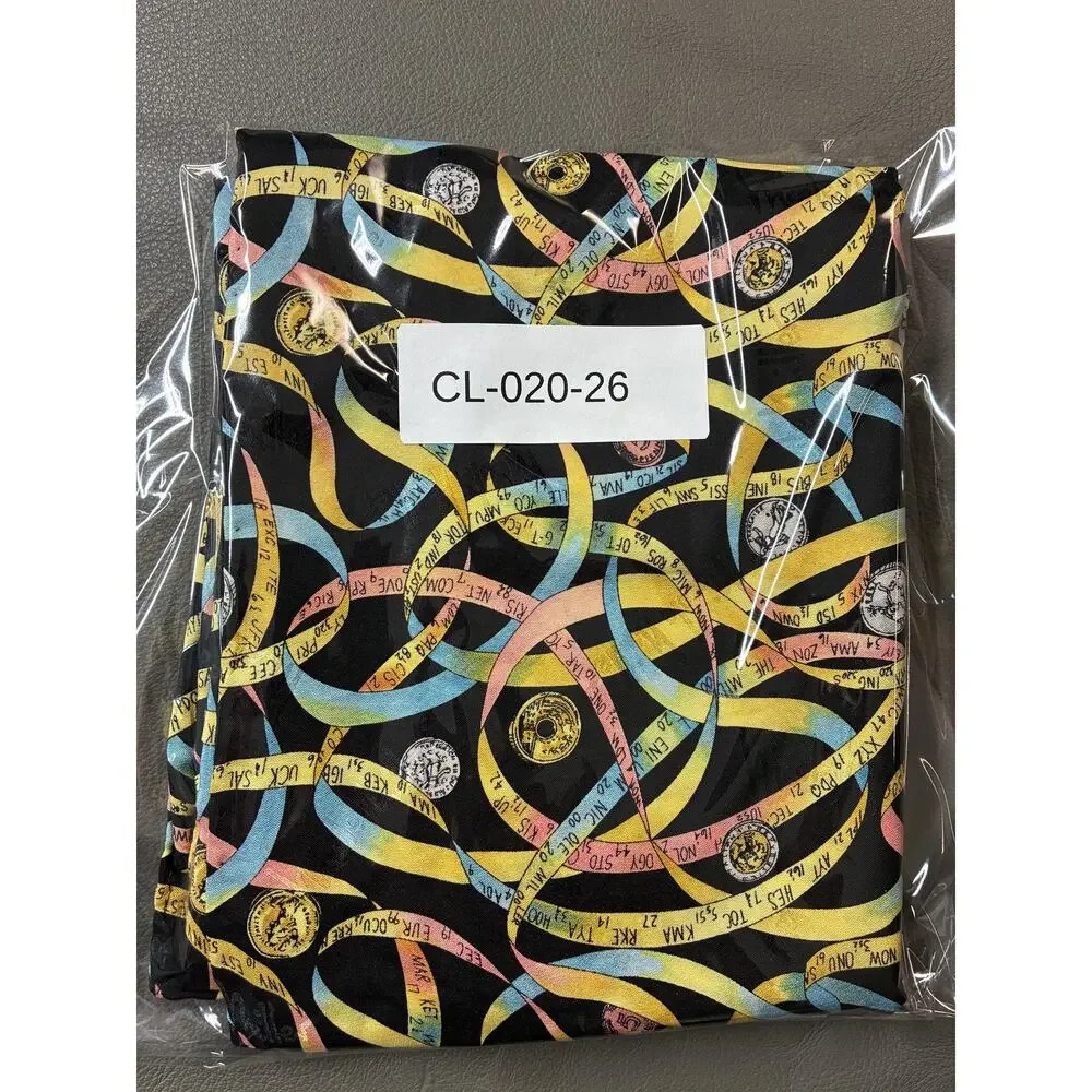 Vintage 1990s Nicole Miller Silk Scarf | Abstract Ribbon Print | Designer Silk